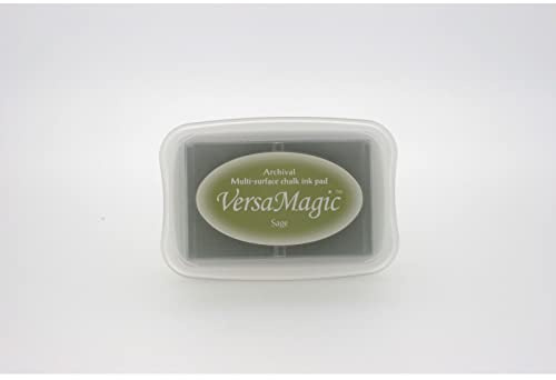 Tsukineko VersaMagic Kreide-Finish Stempelkissen, Salbei, Synthetic Material, Gruen, 9.9 x 6.6 x 1.8 cm, Grün