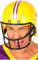 FIESTAS GUIRCA | American Football Helm Gelb (Einheitsgröße) - Sportzubehör für American Football Spieler Kostüme - Ideal für Themenpartys und Sportfeiern - Unisex für Erwachsene - Gelb