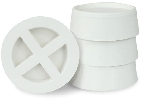Mario10 Lot de 4 stabilisateurs en caoutchouc pour machine à laver, 60 x 54 x 20 mm Blanc