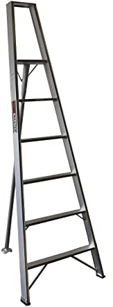 Home Master® Fixed Tripod Ladder | Garden Ladder | Aluminium Design | Foldable Ladder | 100kg Weight Rating (6 Step)