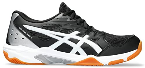 ASICS Damen Gel-Rocket 11 Volleyballschuhe, 43, Schwarz/Reinsilber