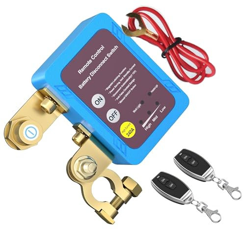 ZMURED Drahtloser Ferngesteuerter Auto Trennschalter, 12V Batterie Trennschalter 240A, Batterie Kill Switch Anti-Diebstahl, automatische Abschaltung Schalter für Auto, RV, ATV, LKW, Boot