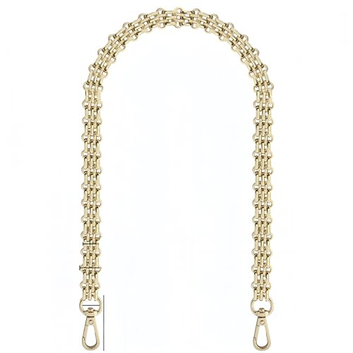 WANYI 60CM Taschenkette Metall Kette für Tasche, Taschengurte zum Wechseln Damen Taschenriemen Geldbörsenkette Trageriemen für DIY Umhängetasche Geldbörse Handtasche mit Karabiner (Hellgold)