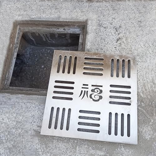 Copertura di scarico in metallo per esterni, 25 cm x 25 cm, griglia di drenaggio rapido in acciaio inox per terrazza e grondaia, blocca efficacemente i detriti