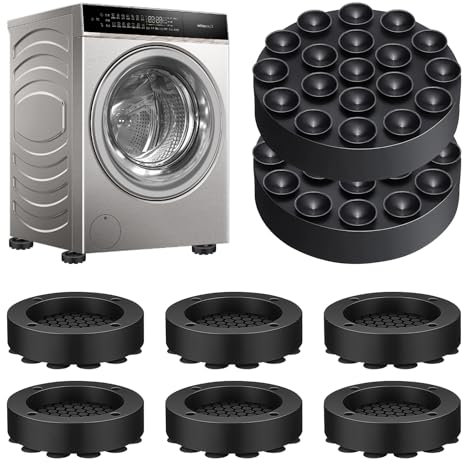 Amortiguador de vibraciones para lavadora: 8 unidades de base universal antideslizante para lavadora, amortiguador de vibraciones de goma, amortiguador de lavadoras, para secadora y refrigerador