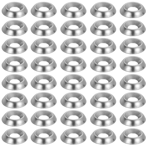 PATIKIL #6 Finish Countersunk Washer, 100pcs 304 Stainless Steel Flat Cup Head Screw Gasket Bolt for Mechanical Accessories Parts DIY Models, Silver Tone