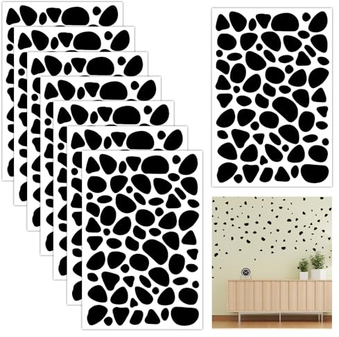 500PCS Irregular Polka Dots Wall Stickers, 8 Sheets Black Irregular Dots Wall Sticker, Minimalist Geometric Dalmatian Spot Decals, Boho Wall-Decals for Bedroom, Bathroom, Home, Living Room Decoration