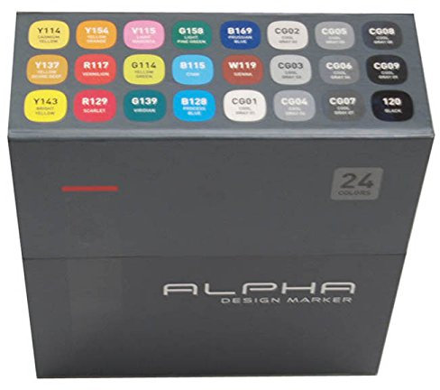 Alpha Design EF Textmarker-Set, 12 Stück, Grau