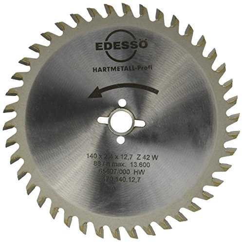 Edessö 17014012 HM-Kreissägeblatt Profi-Vielzahn 1/65/76 HW, Z=42 W, 140 x 2,4/1,4 x 12,7 mm, Silber