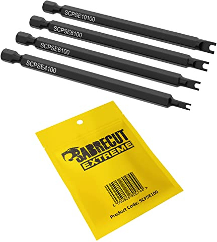 SabreCut 4pcs SCPSE100 100mm Bits Langlebig | Geschmiedete Präzisionsspitzen und wärmebehandelt Torsionsstahl verbessern Schlagfestigkeit, Haltbarkeit und verringern Bruch