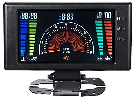 C-FUNN 8V-18V 12V 6 in 1 LCD Digital Gauge Öldruck Spannung Wasser Öl Temperatur Drehzahlmesser U/min Auto