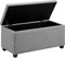 Amazon Basics Rectangular Padded Upholstered Entryway Bench with Storage, Bedroom, Hallway, Ottoman, Linen Look, Light Grey, 42 x 91 x 43 cm