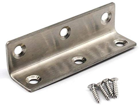 (10 Pieces) Angle Connector Corner Brackets Stainless Steel L Shape Brace Brackets for Wood Shelving 80x20x20mm
