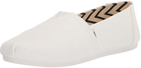 TOMS Womens Recycled Cotton Alpargata Loafer Flat, White, 7 UK