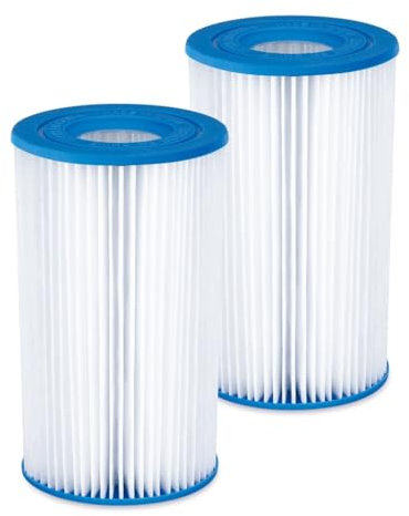 Summer Waves Juego de 2 Cartuchos de Filtro Tipo A/C, Clorinador y Cesta para tabletas de Cloro integradas, eficiencia máxima, Material de Papel Muy Resistente, Gran compatibilidad