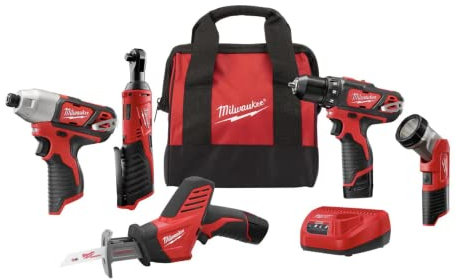 Milwaukee M12 12-Volt Lithium-Ion Cordless Combo Kit (5-Tool) with Two 1.5 Ah Batteries, Charger and Tool Bag