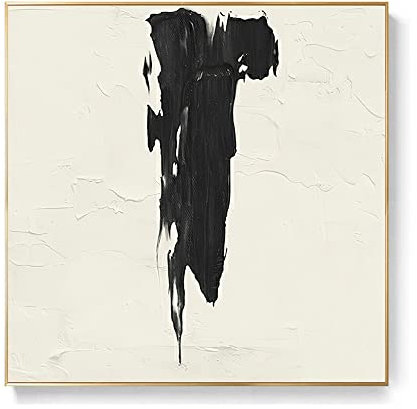 Handgemalte Acrylbilder, Schwarz Weiß Dicke Textur Minimalistisch Abstrakt Modern Groß Original Handgemaltes Messer Kunstwerk Gemälde Auf Leinwand Wandkunst Für Home Office Dekorationen Wohnzim