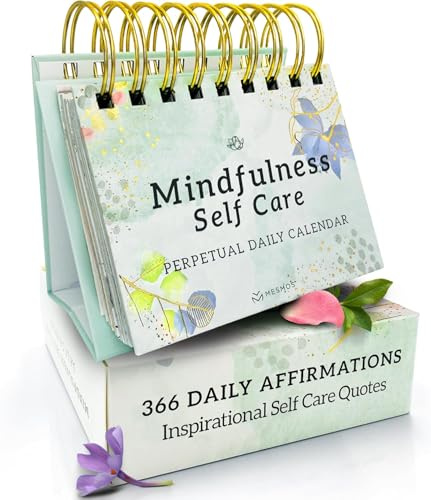 MESMOS Calendrier perpétuel avec citations quotidiennes de pleine conscience - Décoration de bureau mignonne - Accessoires de bureau pour femme - Cadeaux motivants et inspirants pour enseignants
