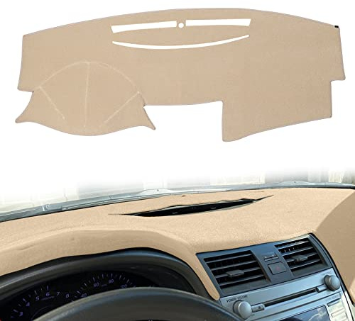 HanLanKa Car Carpet Dashboard Cover,Dash Cover Mat Fit for Toyota Camry 2007 2008 2009 2010 2011 (Beige)