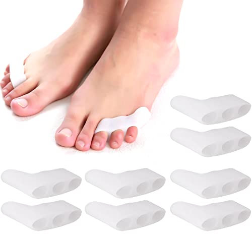 Zehenspreizer Silikon, 4 Paar Kleiner Zehen Separator, Kleinen Zehen Zehenspreizer, Drei-Loch-Zehen Spreizer, für überlappende Zehen, Blasen, Schwielen, Relief Kleiner Zehen Druck und Schmerzen