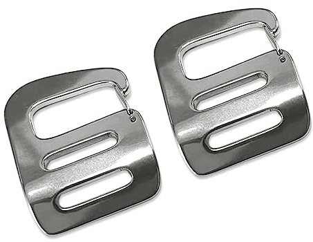 Joyzol G-Hook - Hebillas onduladas, 2 clips de hebilla de cincha de acero inoxidable con puerta de empuje de resorte, correa ajustable de alta resistencia para mochila, cinturón, mosquetones (5/8