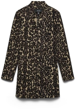 VERO MODA Vmbrushedkatrineleo Aw23 3/4 Jkt Abrigo de Forro Polar, Sepia Tint, XS Mujeres