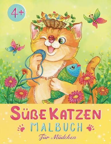 Süße katzen Malbuch ab 4 Jahre: Über 30 Malvorlagen von Katzen und Kätzchen im niedlichen Malbuch zum Ausmalen (Ezzily Malbuch für Mädchen, Band 4)