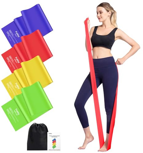 Fokky 2M Resistance Bands, Exercise Band with 4 Different Resistance Levels, Long Resistance Band Women/Men, Resistance Band Ideal for Strength Training, Yoga, Gym, Pilates