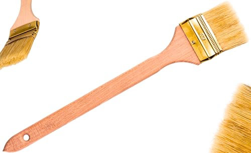 ToolSpace Pinceau à Calories courbé | Pinceau pour radiateur | Largeur 63 mm | Longueur Totale : 36 cm | Poils : Poils naturels denses| Manche : Bois de hêtre | 1 pièce