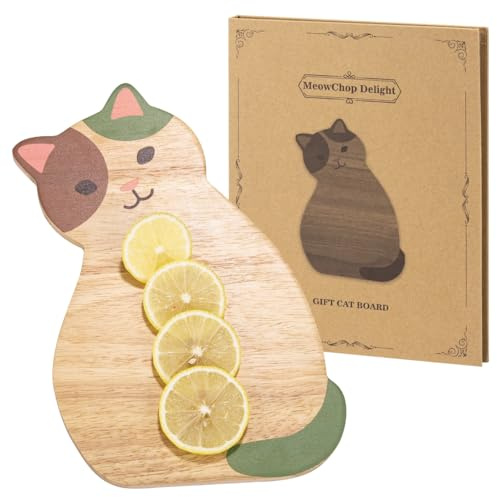 laboos Home Small Cutting Board, Cute small cat-shaped cutting board Solid Bamboo Wood Board For Baby infant dormitory, LBC003