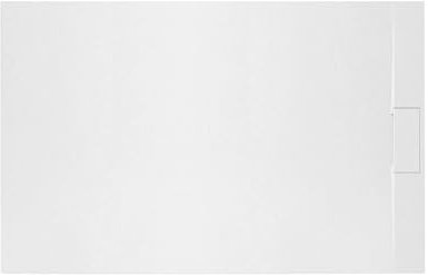 VBChome Duschwanne 120 x 90 x 2,5 cm Weiß Steinstruktur Duschtasse Extra Flach Rechteckig Ablaufgarnitur Abdeckplatte SMC Verbundwerkstoff Universelle Installation Siphon