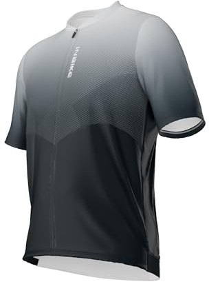 INBIKE Fahrradtrikot Herren Kurzarm Trikot Shirt 4XL 5XL XXL Fahrrad Rennrad MTB Sommer Kurz Fahrradbekleidung Atmungsaktiv Schnelltrockend Radtrikot Farbverlauf Schwarz 3XL