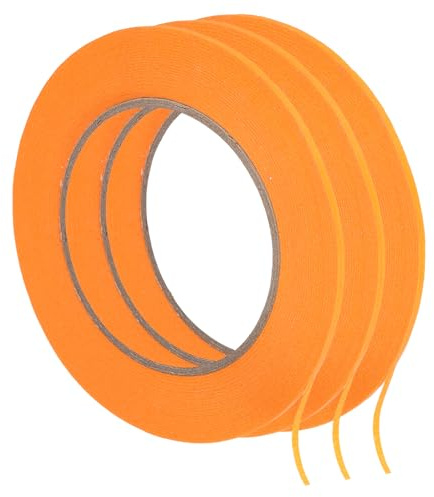 Rebower Malerkrepp Orange Malerband Papierband [Für Basteln DIY Wände Malern Verpacken Auto Heimdekoration Unterricht]- 0.1 Zoll x 49 Yards/3 Rollen