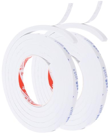 PATIKIL 2m/6.6ft Sealing Foam Tape, 2 Pack 1cm Wide 10mm Thick Single Sided Weather Stripping Door Seal Strip for Window Door Insulation, White