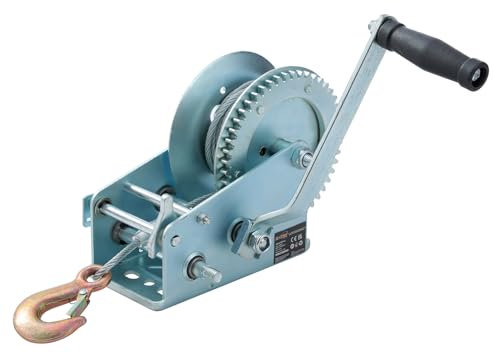 KATSU Tools Heavy Duty Hand Winch 3500lbs 1587kg Capacity with 10m Steel Cable, 2 Speed Gear System, Manual Trailer Winch, for Car Caravan Boat Truck SUV Recovery 325934
