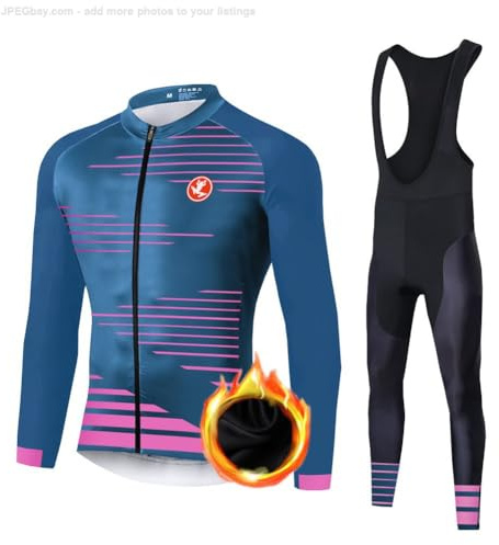 UGLY FROG 2025 24Zr03 Herren Thermische Fleece Winter Fahrradbekleidung Radsportanzüge Fahrradtrikot mit Thermofleecefutter Fahrradhose mit Sitzpolster + 9D Gel für Radfahren MTB Outdoor