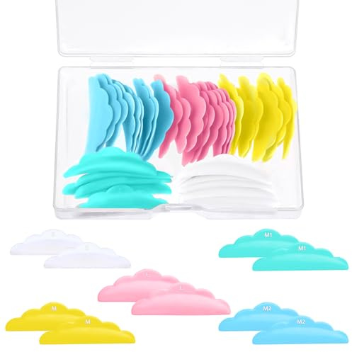 Oruola 25 Paar Wimpernlifting Pads, Lash Lifting Pads, Wimpernlift Schilder für alle Augen, Silikonpads Wimpernlifting, L Curling Verlängerungen,5 Größen von S,M,M1,M2,L
