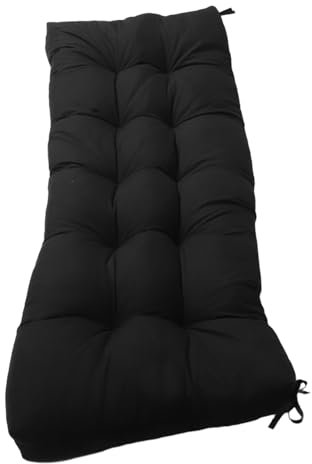 VINTORKY Bankkissen Aus Baumwolle Outdoor-Kissen Für Gartenmöbel Outdoor-bankkissen Liegestuhlkissen Bankpolsterkissen Sitzkissen Für Stuhl Bankkissenbezug Bodenkissen Bodensitz Black Stoff
