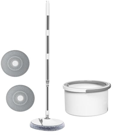 perfk Mop de Piso, el Agua Sucia y Limpia, la Cabeza de trapeación Redonda de 360 ​​° de 360 ​​° para los baldosas de Pisos de mármol Laminado