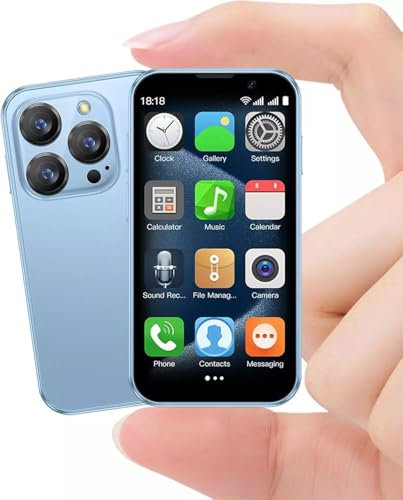 McMgc Mc15mini sbloccare telefono 4G, mini smartphone da 3,0 pollici, doppia scheda, batteria 2000 mAh, fotocamera da 5 MP + 5 MP, telefono di base Face Unlock (Blue)