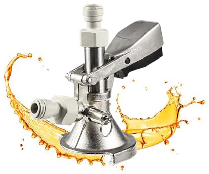 NJDQFA A type Beer Keg Coupler, Sankey A System Beer Keg Tap Dispenser with Quick Connector, Kegerator Parts Made of Stainless Steel and Brass