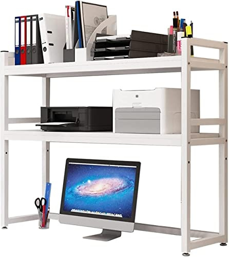 Verstellbares Mehrzweck-Leiterregal mit 2 Ebenen, vielseitige Aufbewahrung für Bürobedarf, Bücherregal für Wohnheim und Zuhause, 115 cm Schreibtisch-Bücherregal