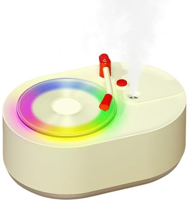 Kustimantu - Humidificador de ambiente pequeño para dormitorio, difusor ultrasónico 2 en 1 con niebla perfumada | 2 modos de niebla recargable, aparato silencioso con iluminación de ambiente