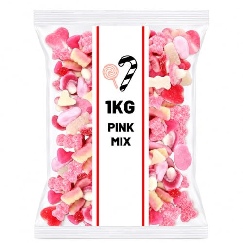 1kg Value Pick N Mix Sweets Bag 1kg Pink Sweets Mix