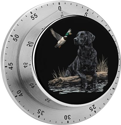 Black Labrador Dog Mallard Duck Vintage Kitchen Timers No Batteries Loud Alarm Digital Timer for Baking Cooking