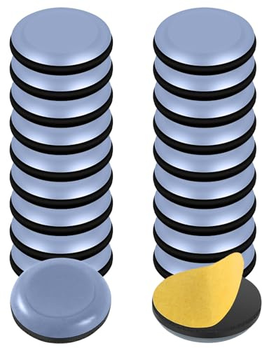 20 Patins Autocollants en PTFE pour Meubles – Patins Ronds pour DéPlacer Facilement, Silencieusement Et sans Rayures Vos Chaises, Tables, CanapéS Et Meubles De Rangement – ​​20 Mm