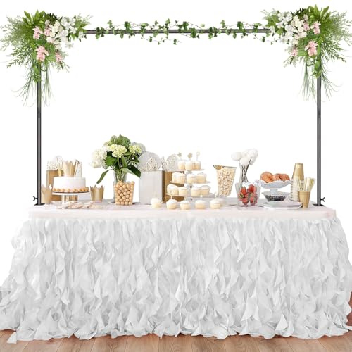 Fiita Metallo Asta Regolabile in Metallo per Tavolo, Arco da Tavolo Regolabile con Morsetti 73CM-140CM Altezza 120CM-250CM Lunghezza, Decorazione per Natale, Matrimonio, Compleanno, Feste
