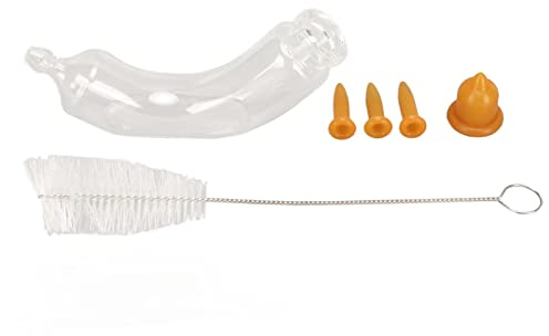 Biberon de Lait pour Animaux de Compagnie en Verre, Conception d'arc réglable, Distributeur de Lait pour Nouveau-né, Chaton, Chiot, Hamster, 10ml