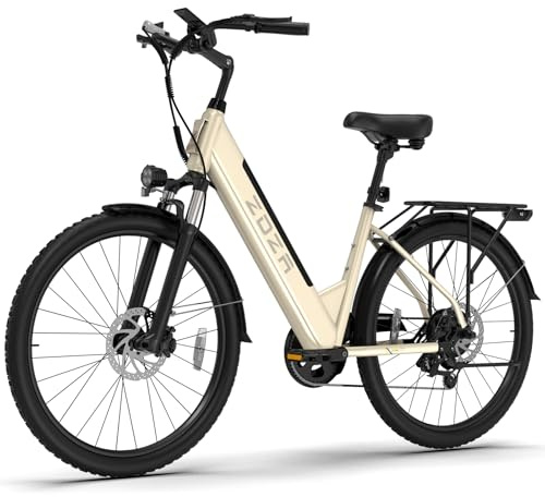 ZDZA Electric Bike for Adults, 1000W Peak Motor, 60 Miles 22Mph Electric Bike, 26 Commuter E Bikes with 48V 10.4Ah Removable Battery, Step-Thru Ebike, Adjustable Stem, 7-Speed & Front Suspension