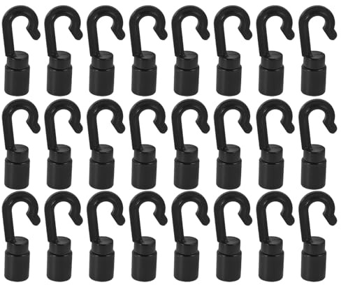 TOYANDONA 30 Stück Teiliges Kunststoff Bungee Haken für Kajak und Kanu Schnell Verbindbar Elastisch Robuste Clips für Bootszubehör Schwarz Vielseitig Einsetzbar Langlebig